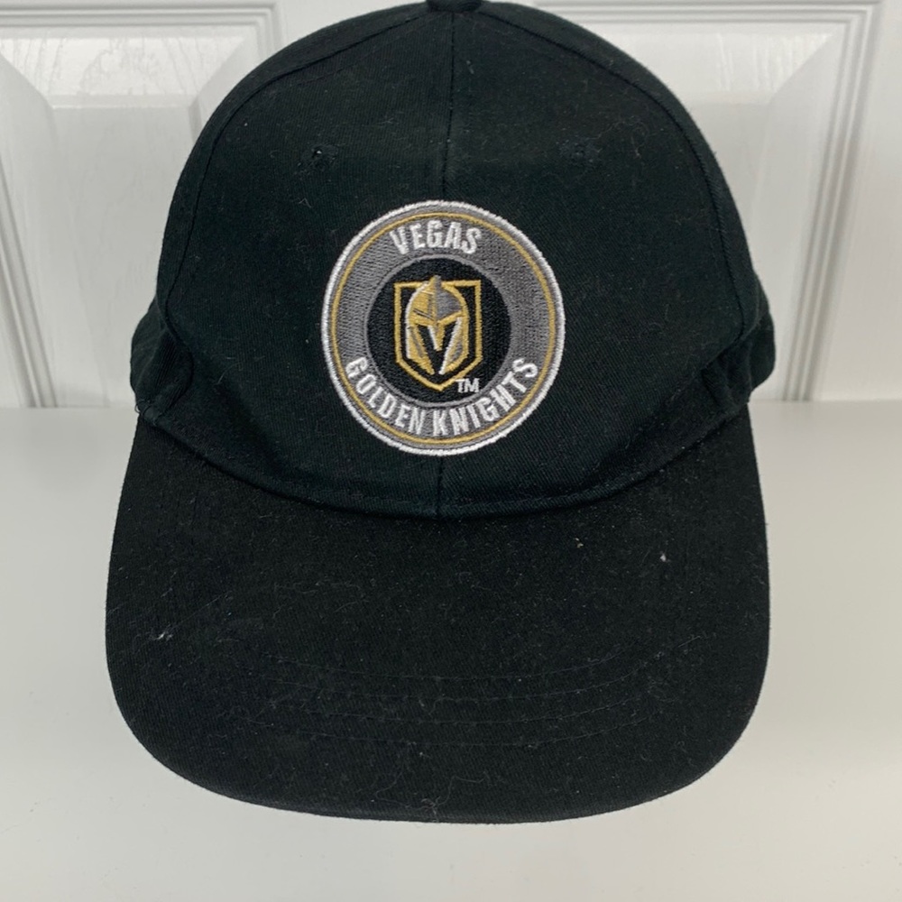 NWOT Vegas Golden Knights black/silver/gold velcro strap hat.